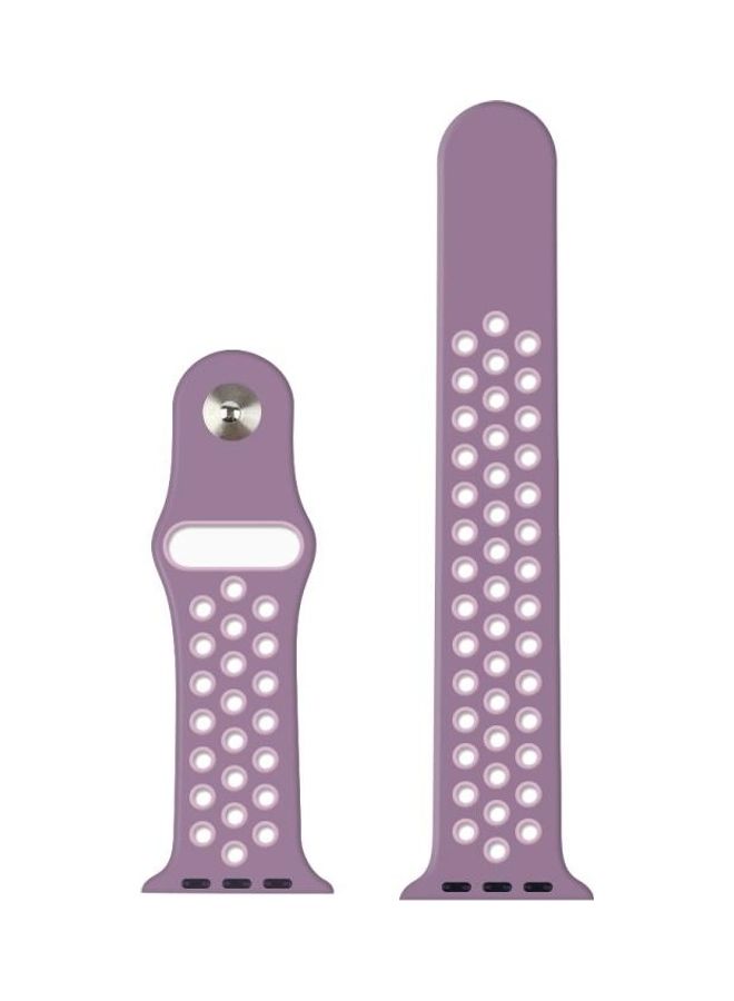 NIBEMINENT Sport Silicone Watchband For Apple Watch Series 7/6/5/4/3/2/1/SE 38/40/41mm Purple/Pink - Image 2
