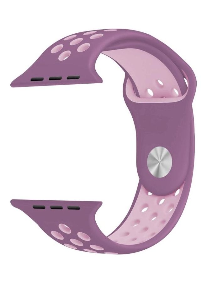 NIBEMINENT Sport Silicone Watchband For Apple Watch Series 7/6/5/4/3/2/1/SE 38/40/41mm Purple/Pink - Image 5