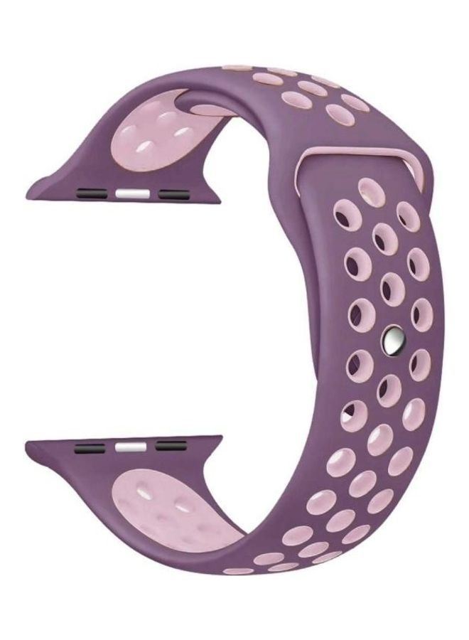 NIBEMINENT Sport Silicone Watchband For Apple Watch Series 7/6/5/4/3/2/1/SE 38/40/41mm Purple/Pink - Image 4