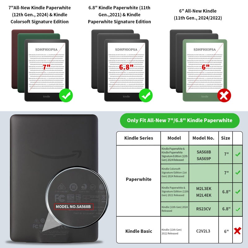 COO Case for 6.8" Kindle Paperwhite (11th Generation-2021) and Signature Edition, Premium PU Leather for 6.8" Kindle Paperwhite Case with Hand Strap, Card Slot and Foldable Stand - Image 2