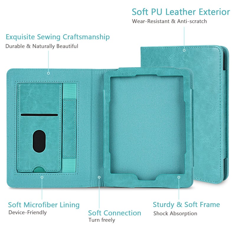 COO Case for 6.8" Kindle Paperwhite (11th Generation-2021) and Signature Edition, Premium PU Leather for 6.8" Kindle Paperwhite Case with Hand Strap, Card Slot and Foldable Stand - Image 4