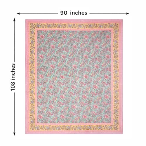 ElanorHomes 240 TC Cotton Double King Size Bedsheet | Ultra-Soft & Skin-Safe | Breathable Summer Comfort | 93x108 inches with 2 Pillow Covers (Petal Symphony) - Image 4