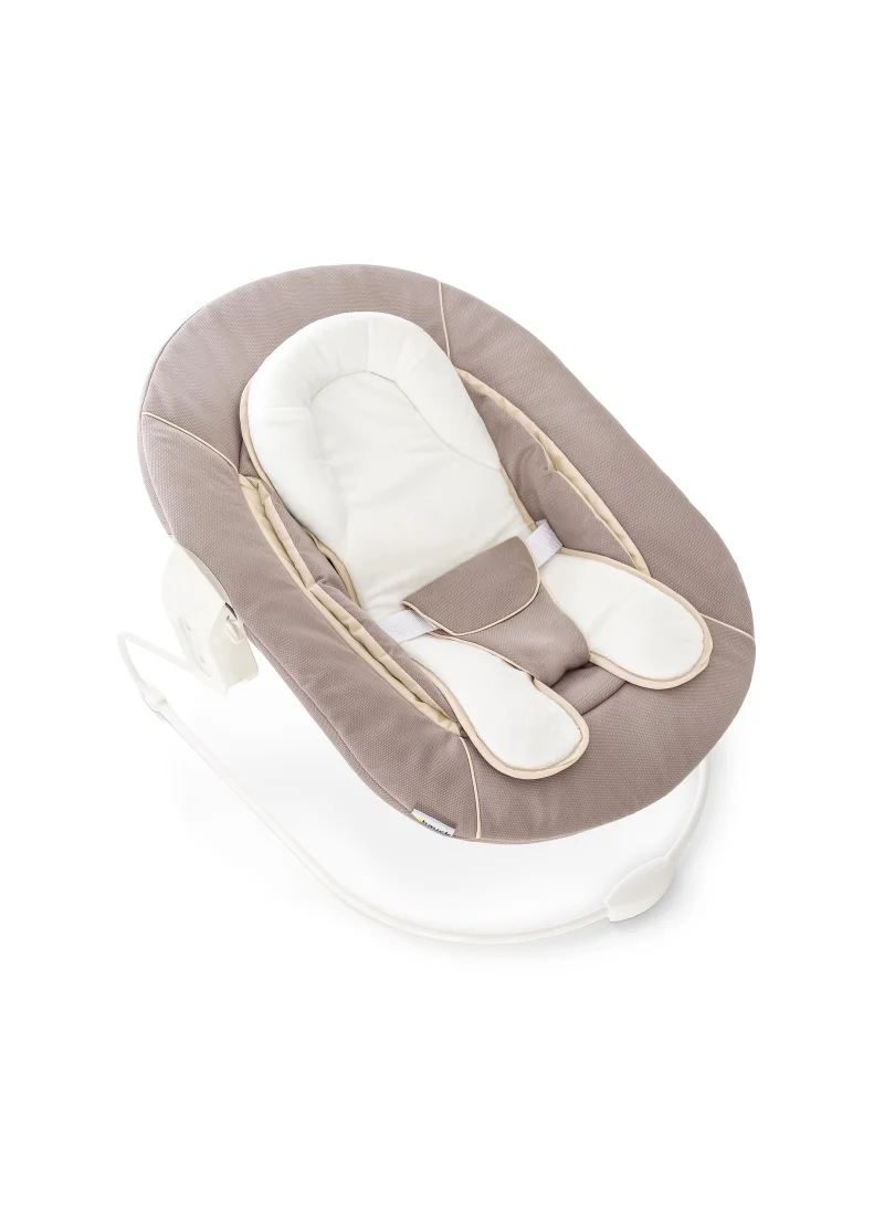 هوك Alpha+ 2 In 1 Bouncer And Baby Rocker, Stretch Beige From Birth, Newborn Set, Compatible With Alpha Highchair