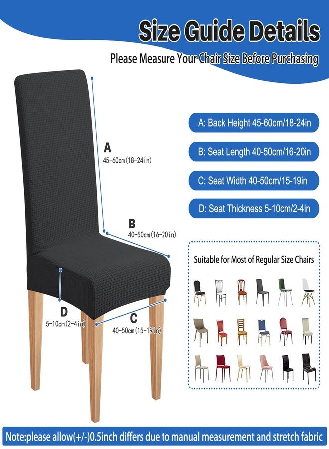 Dioxide Stretch Chair Covers for Dining Chairs, Washable Dining Chair Covers Set of 6, Soft Kitchen Chairs Seat Covers, Jacquard Parson Chair Slipcover Protectors for Home Hotel Restaurant Banquet - Image 4
