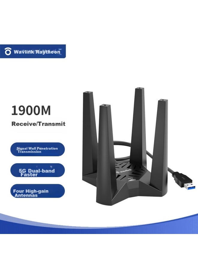 Wavlink Wn693a5 Dual-band Usb Wireless Network Adapter, Gigabit 1900m, For Desktop Computers, Laptops, Mac, External Wifi Receiver And Transmitter - Image 1