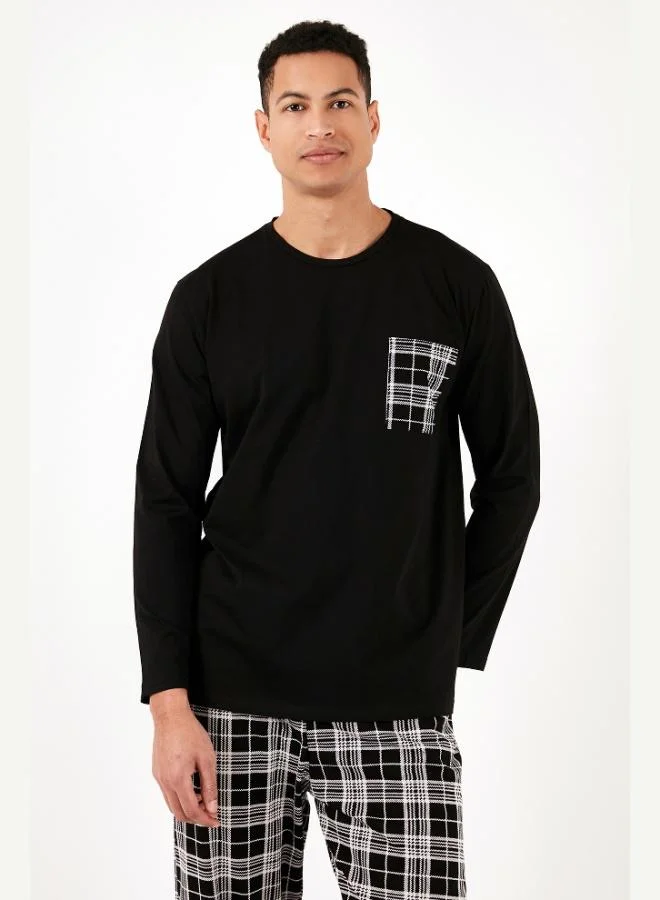 Buratti Buratti Plaid Pocket Elastic Waist 100% Cotton Regular Fit Pajama Set Men's PAJAMAS SET 6572001