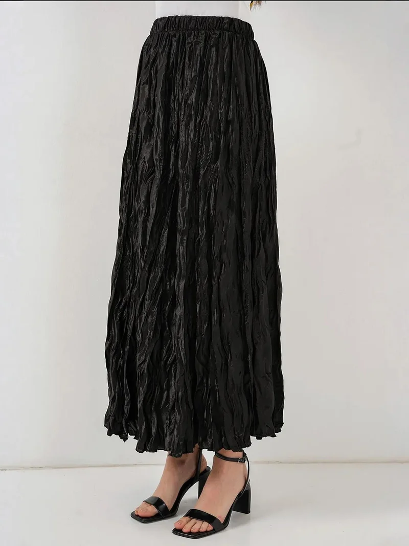 BIG DART BDART Textured Maxi Skirt with Elastic Waist
