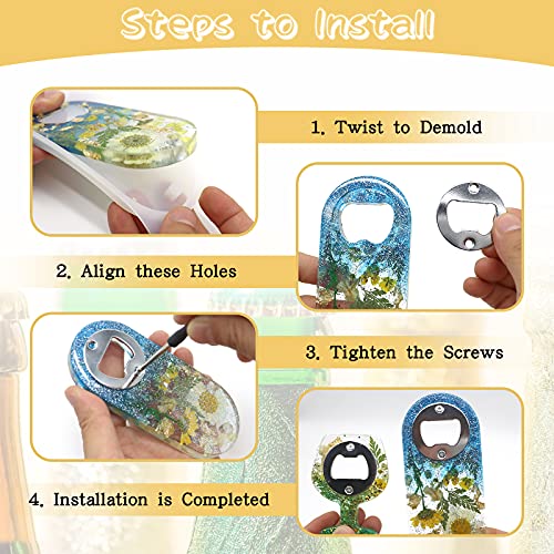 Lovppy Bottle Opener Resin Molds, Lovppy Beer Opener Silicone Molds, Epoxy Resin Casting Molds, Beer Spanner Kit with Screwdriver and Patch, DIY Jewelry Craft Mold for Bottle Opener Keychain Wine Corkscrew - Image 5