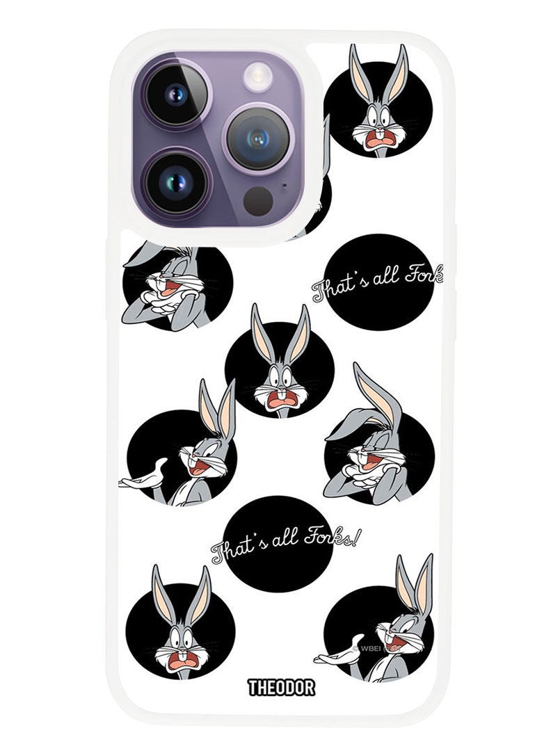 Theodor Protective Case Anti Scratch Shock Proof Cover For APPLE IPHONE 14 PRO Bugs Bunny (3) (White Bumper) - Image 1