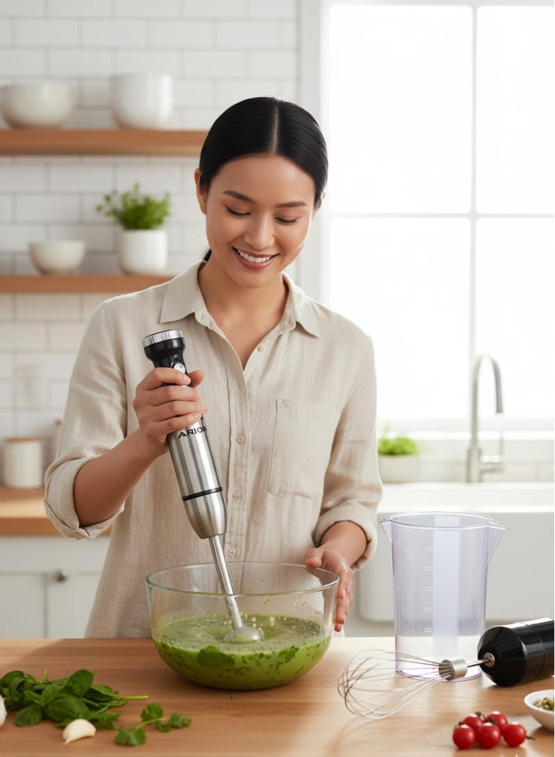 أريون مجموعة خلاط اليدوي 3 في 1 (900 واط) | خلاط غاطس، مضرب خفق، وكوب قياس | تحكم متغير بالسرعة | AR-3in1 - Image 2