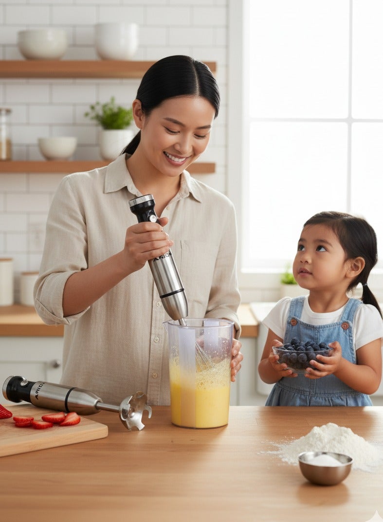 أريون مجموعة خلاط اليدوي 3 في 1 (900 واط) | خلاط غاطس، مضرب خفق، وكوب قياس | تحكم متغير بالسرعة | AR-3in1 - Image 3