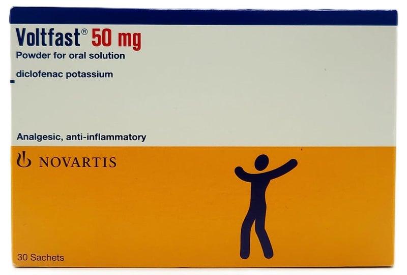 Voltfast 50mg Oral Solution Powder (Fast-Acting Relief for Pain & Fever, 30 Sachets)