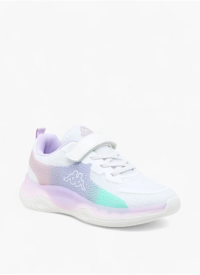 Kappa Girls' Logo Print Sports Shoes with Hook and Loop Closure