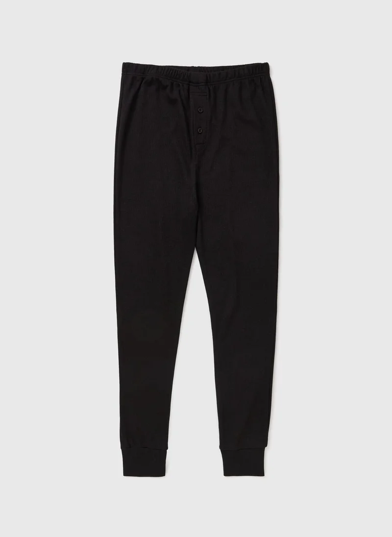 Black Thermal Long John Bottoms