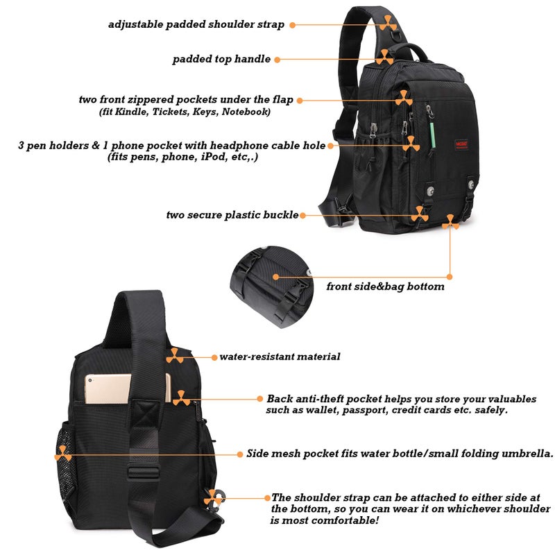 Nicgid Sling Bags Chest Shoulder Backpacks  13.3'' Laptop Backpack Crossbody Messenger Bag Travel Outdoor Men Women - Image 4
