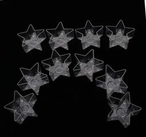 iKalaa Tealight Candle Mold Star Shape I Tea Light Polycarbonate | Plastic | Empty Mold 50 pc Star I 50 pc 1.5 inch Wick for Candle Making - Image 5