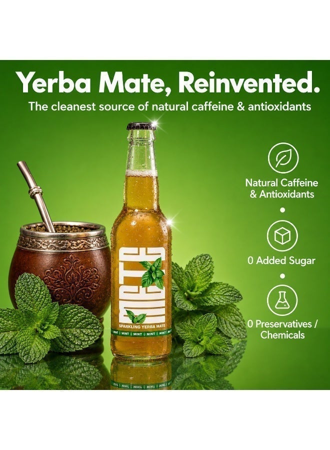 METE Sparkling Yerba Mate - Mint Flavor - Carton - 24 x 330ml - Natural Caffeine Drink - Antioxidants - No Preservatives - UAE - Image 3