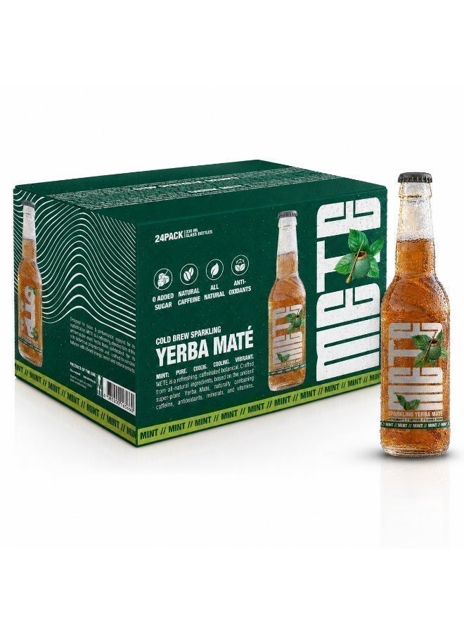 METE Sparkling Yerba Mate - Mint Flavor - Carton - 24 x 330ml - Natural Caffeine Drink - Antioxidants - No Preservatives - UAE - Image 1
