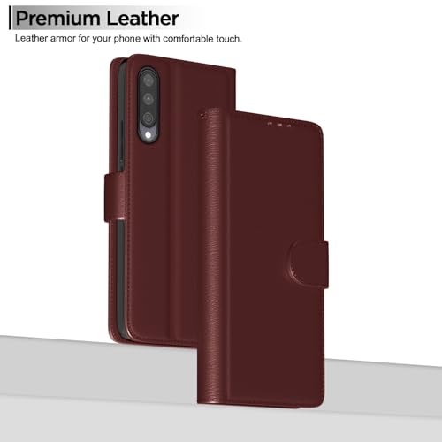 Pikkme Mi A3 Flip Case Leather Finish | Inside TPU with Card Pockets | Wallet Stand and Shock Proof | Magnetic Closing | Complete Protection Flip Cover for Mi A3 (Brown) - Image 2
