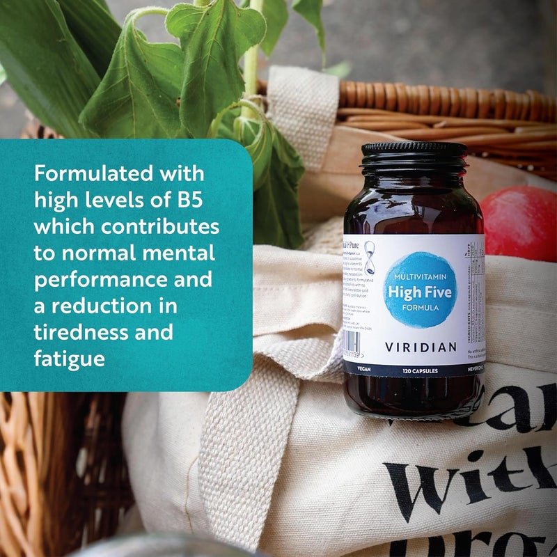 Viridian High Five Multivitamin Formula 90 Veg Caps Support Energy Vitality with 23 Essential Nutrients Including Vitamin B5 Formulated by Nutritionists No Artificial Additives Vegan - Image 3