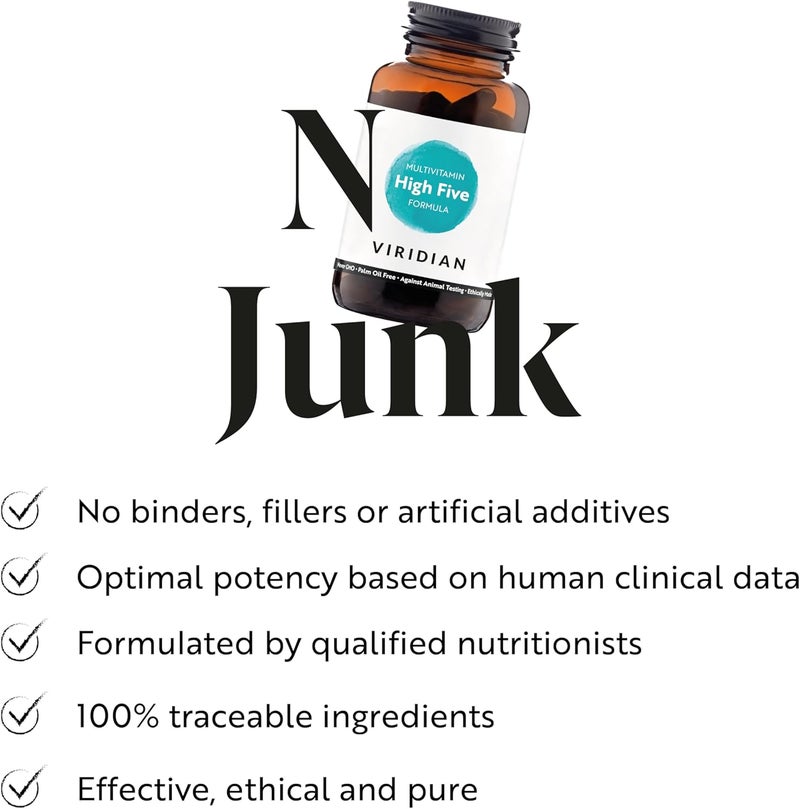 Viridian High Five Multivitamin Formula 90 Veg Caps Support Energy Vitality with 23 Essential Nutrients Including Vitamin B5 Formulated by Nutritionists No Artificial Additives Vegan - Image 5