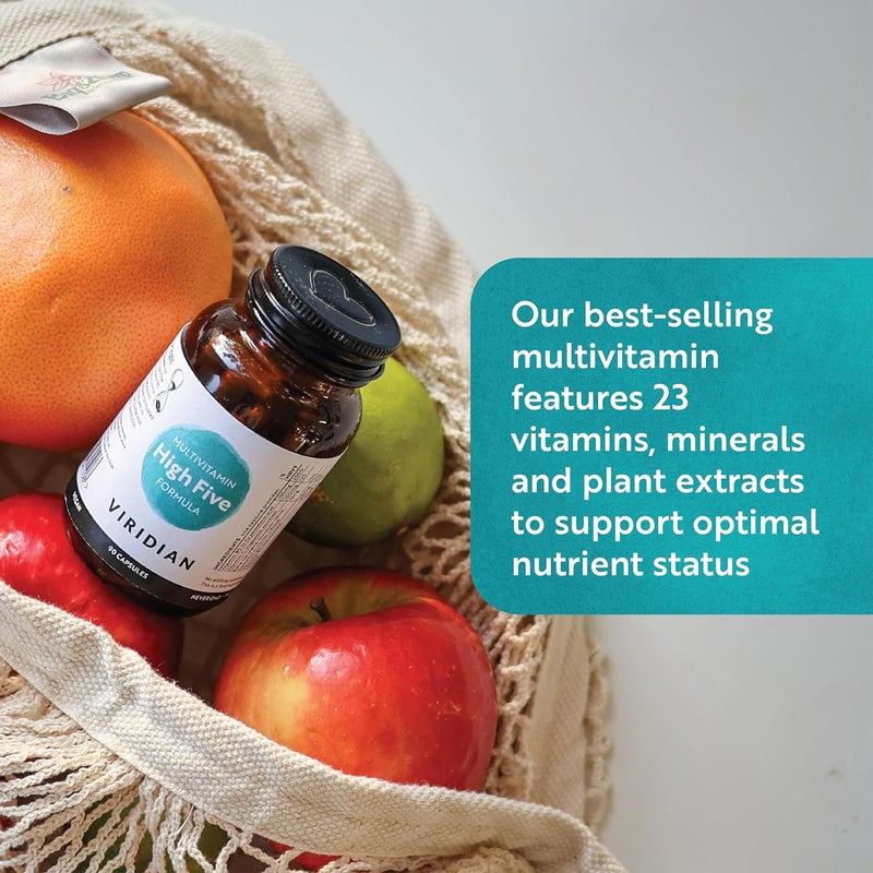 Viridian High Five Multivitamin Formula 90 Veg Caps Support Energy Vitality with 23 Essential Nutrients Including Vitamin B5 Formulated by Nutritionists No Artificial Additives Vegan - Image 2