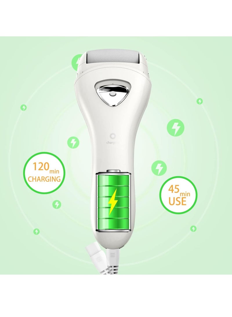 pritech Electric Hard Skin Remover Foot Callus Remover Electric Foot File Rechargeable Dead Skin Remover for Feet Electric Pedicure Kit Proffessinal Feet Care with 3 Roller Heads 1 Cleaning Brush USB Cord - Image 5