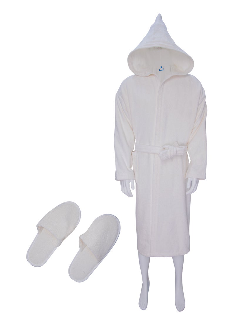 Banotex Unisex Egyptian Cotton Bath Robe With Bow, Slipper And Waist Belt  - Image 1