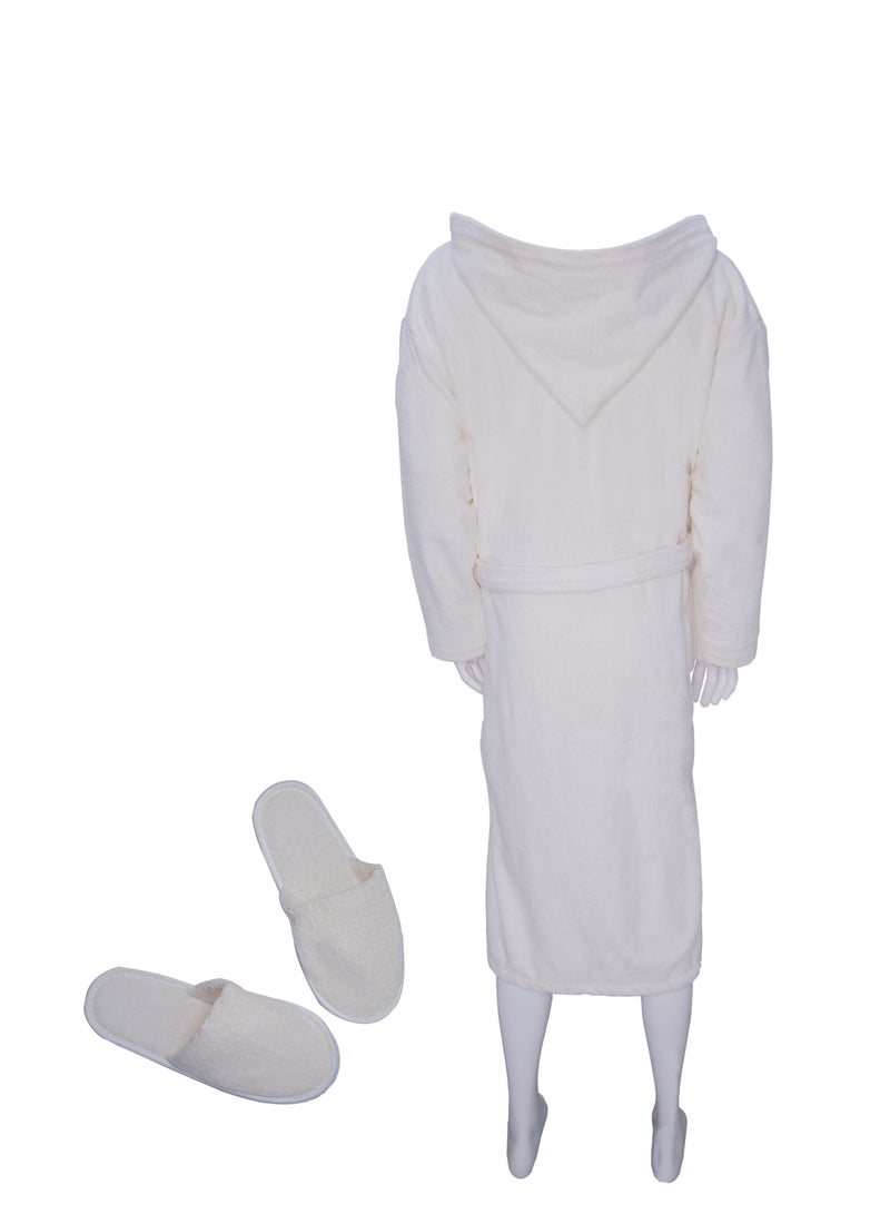 Banotex Unisex Egyptian Cotton Bath Robe With Bow, Slipper And Waist Belt  - Image 2
