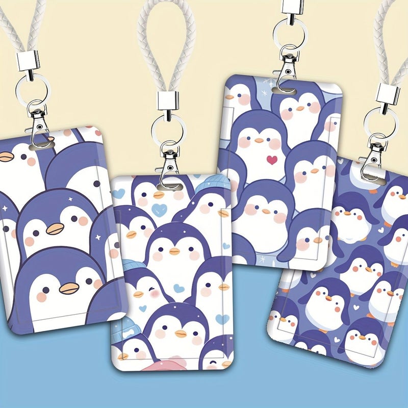 2D Cute Penguin Nurse Doctor Badge Card Holder With Lanyard For Hospital Campus ID Card Style D - Image 1