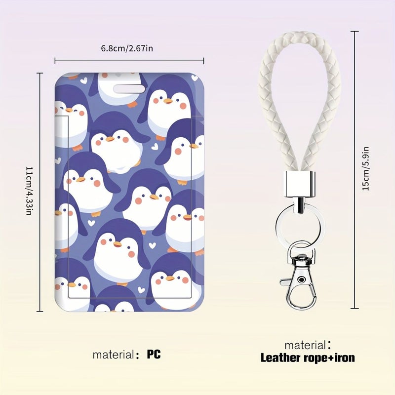 2D Cute Penguin Nurse Doctor Badge Card Holder With Lanyard For Hospital Campus ID Card Style D - Image 2