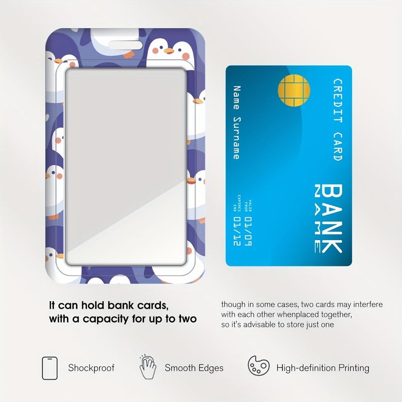 2D Cute Penguin Nurse Doctor Badge Card Holder With Lanyard For Hospital Campus ID Card Style D - Image 3