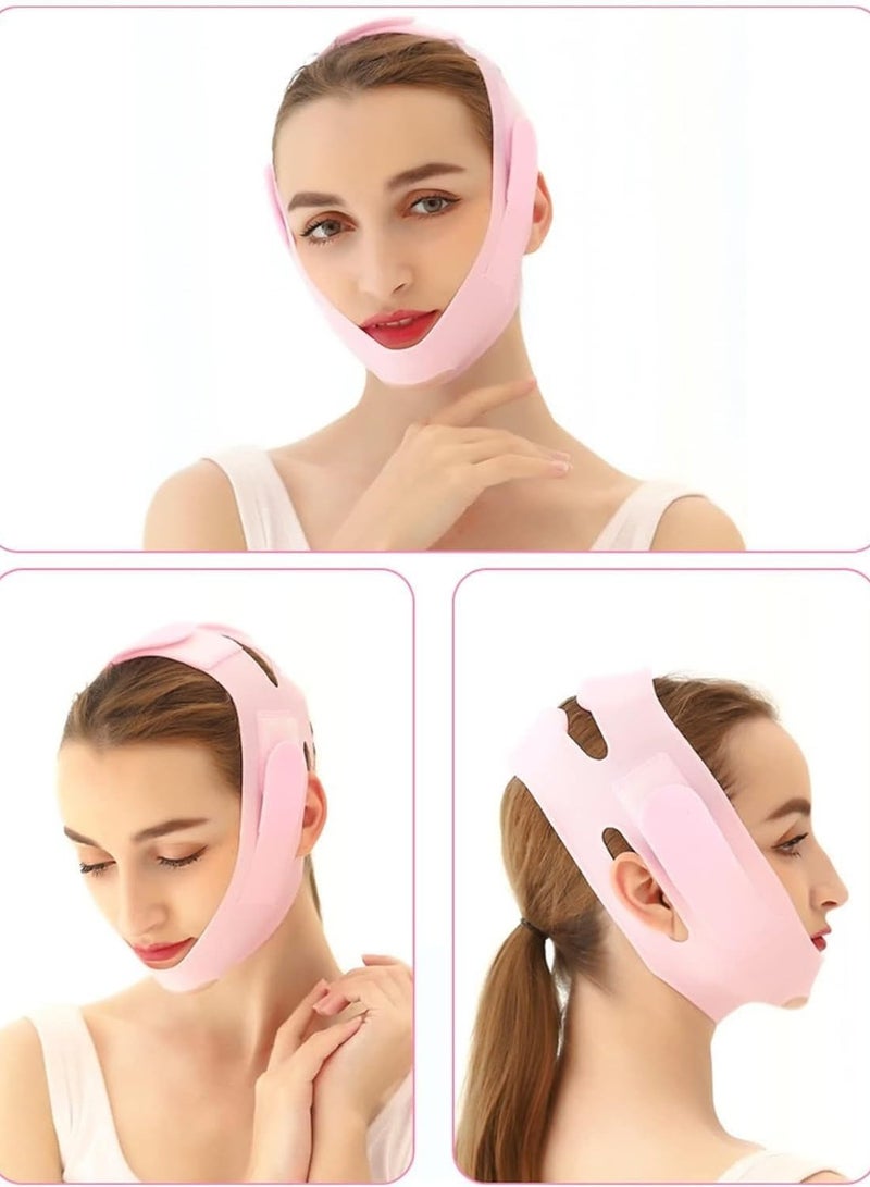 قناع وجه من السيليكون على شكل حرف V ، حزام شد الوجه، قناع تنحيف الوجه للخد والذقن، قناع شد الذقن المزدوج للنساء والرجال لشد البشرة (قناع S V)، قطعة واحدة - Image 3