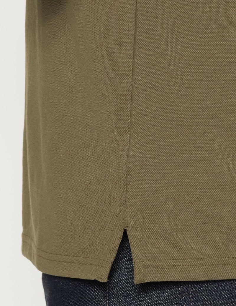 Peter England Men's Regular Fit Branded Insignia Half Sleeve Polo T-Shirt | Cotton Rich | Premium Pique Weave Olive - Image 4