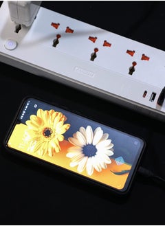 REMAX Multifunctional Power Strip 2500W with USB-C & 5-Outlets, 1.5M Cable, 30W Type-C, USB PORTS, Independent Switches & Indicator Light, UK PLUG  - Image 3