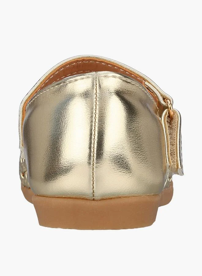 Flora Bella By Shoexpress GOLD Girls Hook & Loop Mary Jane Shoes for Women | Best Price UAE