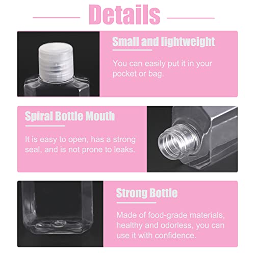 Panxxsen 40 Pack 2 Oz Plastic Refillable Bottles with Flip Cap, Travel Size Bottles, Reusable Containers for Business Trip, Outdoor Camping - Image 3
