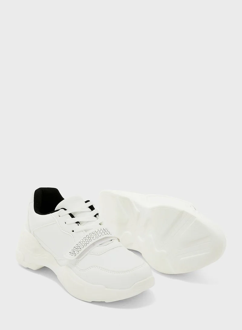 Ginger Diamante Strap Chunky Sneaker