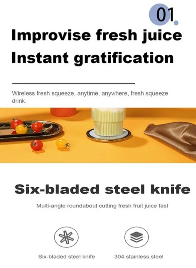 APEX Portable Blender, Blender Juicer Juice Cup Fruit Blender Portable Fruit Cup, USB Rechargeable Personal Size Juice Cup, Personal Blender for Smoothies and Smoothies, 400ml Travel Juice Cup - Image 2