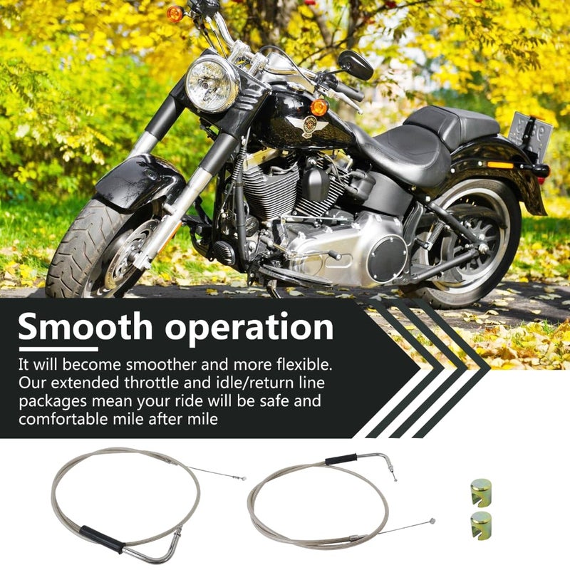 Balanced weight Throttle Cable with Idle Cable Kit Fit for 1996-2003 Sportster 1100/1200 XLH1100 / XLH1200,for #56884-07 5634301 5634396 5635696A 5642106 5643298 56885-07 5634201 5634296 Daily repeated use trusted quality Classic design alternatives Multi-use upgraded craftsmanship KSA market popular practical build Individual group scene compatible Home & professional compatible Rack friendly Low wear optimized build Global light sturdy raw material In-Kingdom stored commodity Simple multi-feature universal build Globally engineered build Elegant upgraded practical design Storage transit efficiency build Flexible usage build Flexible purchase choices Fast & slow shipment compatible User tested optimized build Transparent body Local & cross border ship compatible Well-engineered versatile build Mountain region eligible ship Nationwide delivery Strategic warehouse site - Image 3