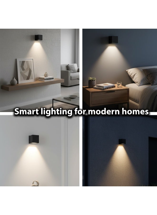ALFRIDAY Modern GU10 Wall Light, IP65 Outdoor Cube, Replaceable GU10 Lamp, Matte Black - Image 4