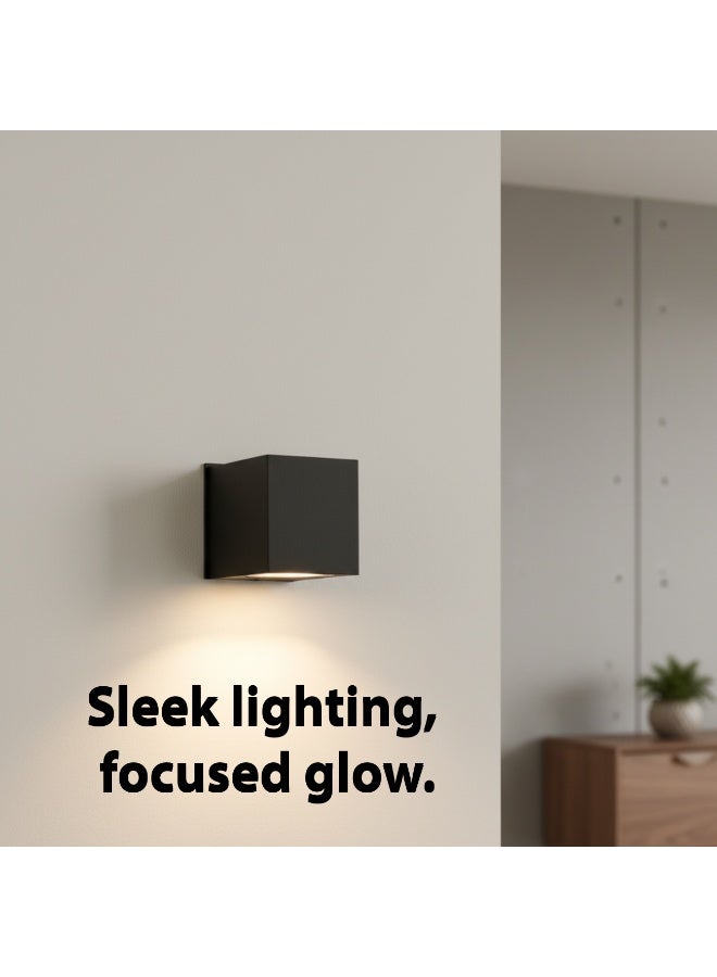ALFRIDAY Modern GU10 Wall Light, IP65 Outdoor Cube, Replaceable GU10 Lamp, Matte Black - Image 2