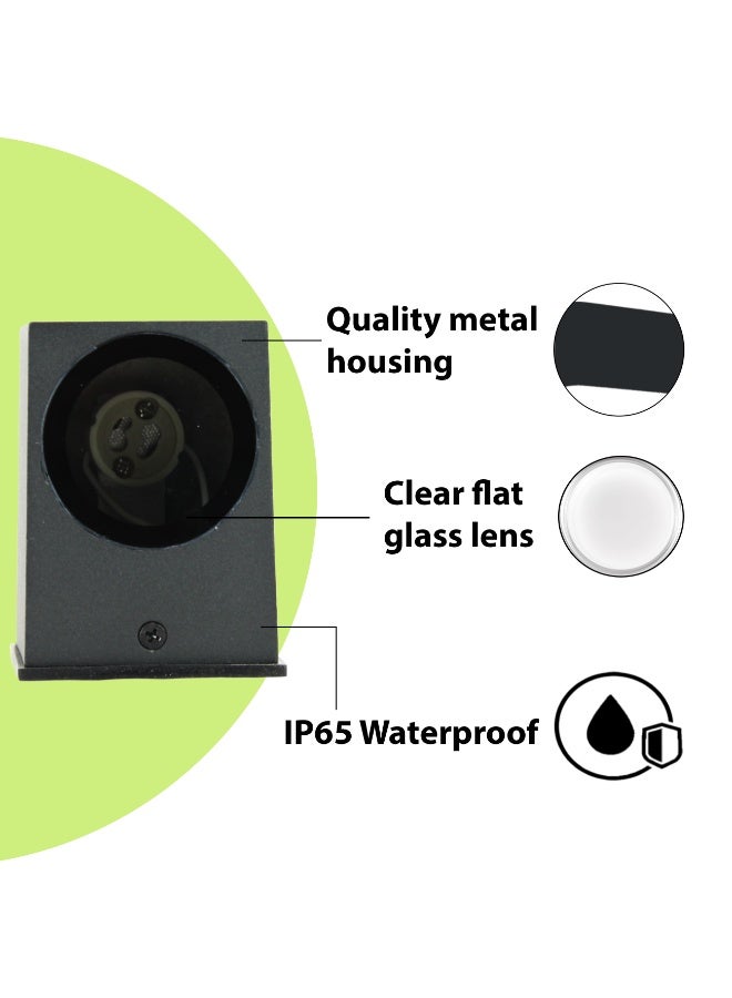 ALFRIDAY Modern GU10 Wall Light, IP65 Outdoor Cube, Replaceable GU10 Lamp, Matte Black - Image 3