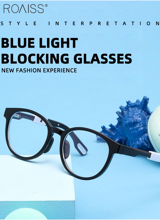 roaiss Blue Light Blocking Sunglasses for Kids Anti UV and Glare Blue Light Filter Rectangular Computer Glasses Anti Eyestrain Headache Eyewear with TR90 Temples Black  - Image 2