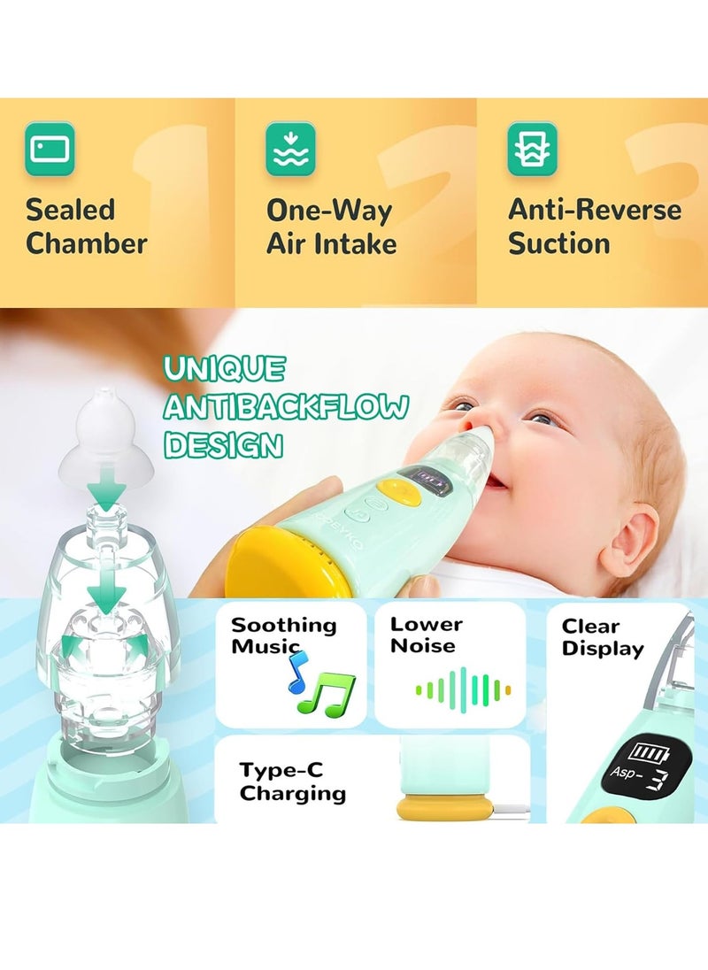 Gonice Baby Nasal Aspirator, Electric Auto Snot Remover with LED Light & Music, include 3 Tips and Tweezers, 3 Speed Suction and Low Noise, Rechargeable Nose Sucker for Snotty Kid/Nose/Children/Toddler  - Image 3