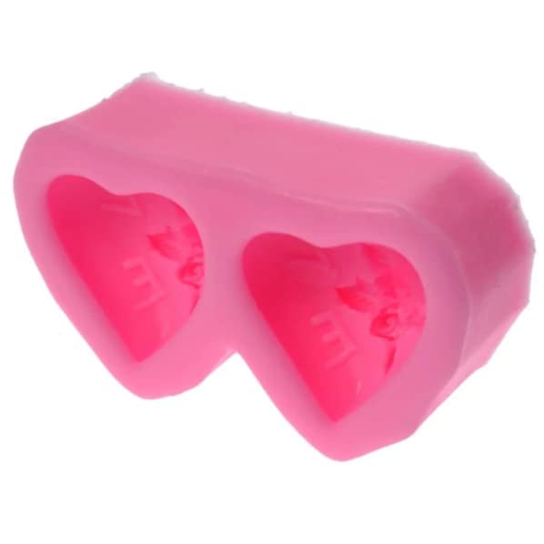 RKPM HOMES RKPM HOMES Heart Love Shape Salt Rose Mould Silicone 3D Fondant Candy Mold Baking Tools for Cake Chocolate Candy Mousse Dessert Ice Jelly Soap for Love Once Valentine Day Special 2 Cavity  - Image 2