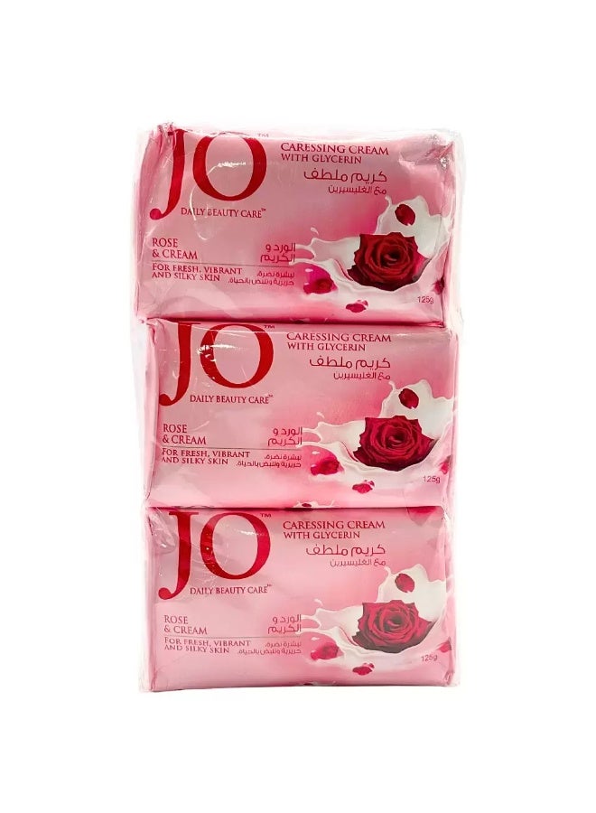 Jo Daily Beauty Care Rose And Carresing Cream Soap With Glycerin- 6X125gms - Image 2