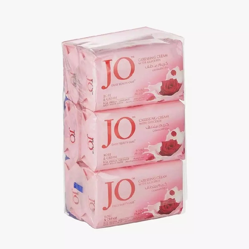 Jo Daily Beauty Care Rose And Carresing Cream Soap With Glycerin- 6X125gms - Image 1