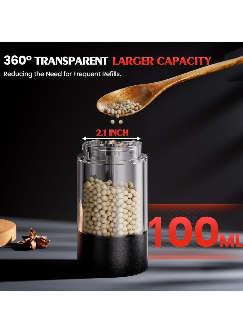 XICEN - Portable Electric Salt and Pepper Grinder Set, Battery Operated Stainless Steel Mill with Light (2 Mills) - With Base - Shakers Adjustable Coarseness  - Coffee Bean Grinders - Image 1