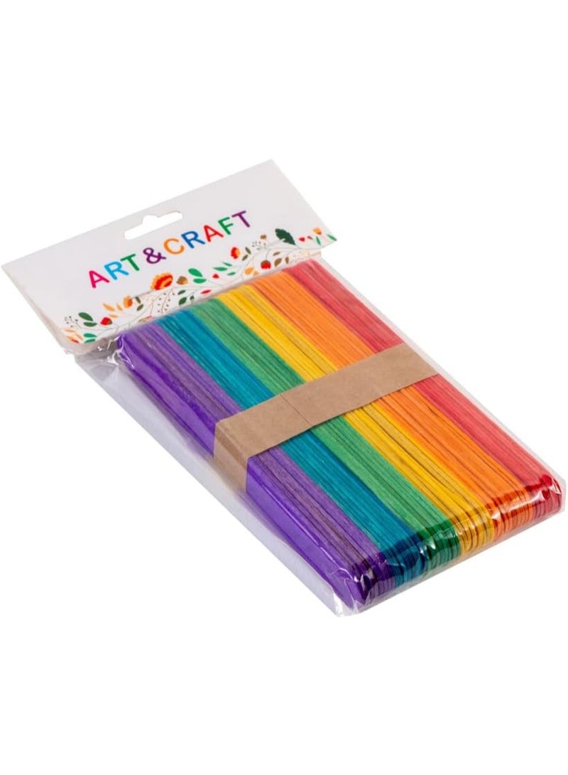 Colored wooden craft sticks
